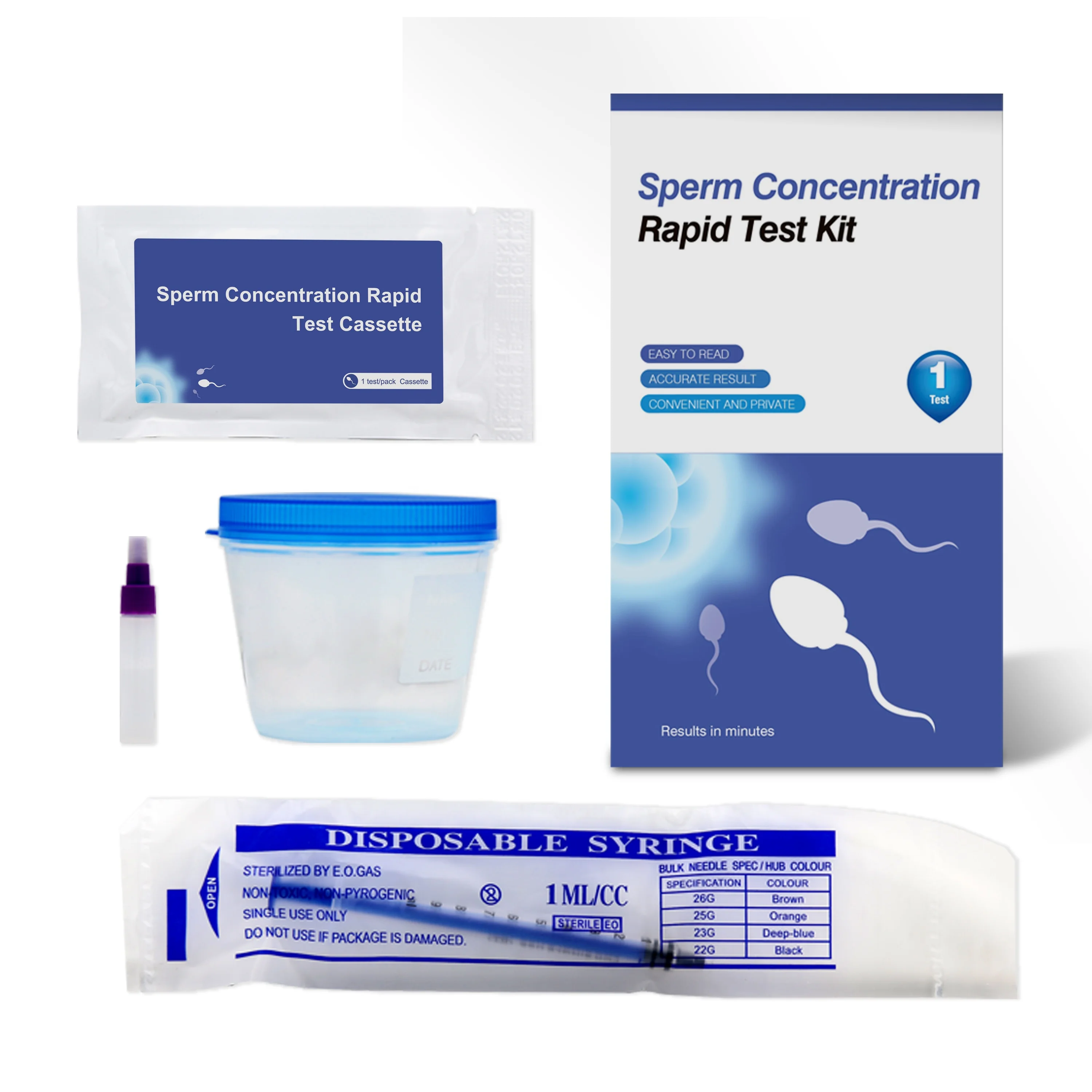 Male Sperm Concentration Test Card Fertility Collection Container Test