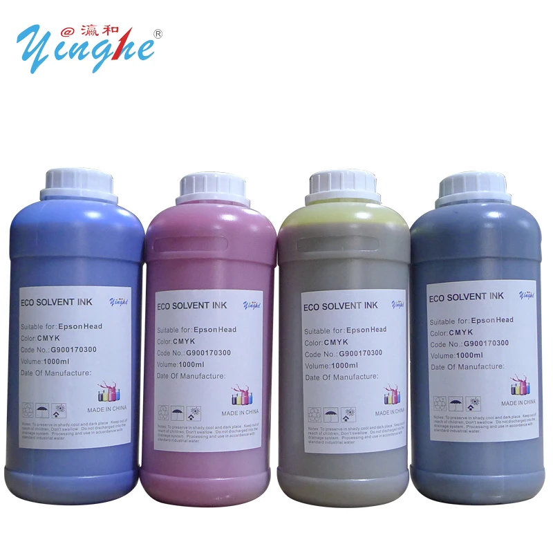 Yinghe Eco Solvent Ink CMYK for XP600 DX5 i3200 Printer Heads High Quality Eco Solvent Ink In Yinghe Global Overseas Warehouse