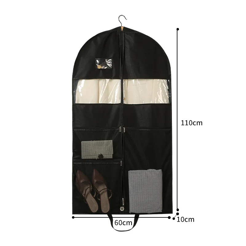 New household clothing dust cover thickened non-woven down jacket storage bag wardrobe hanging dress dust bag