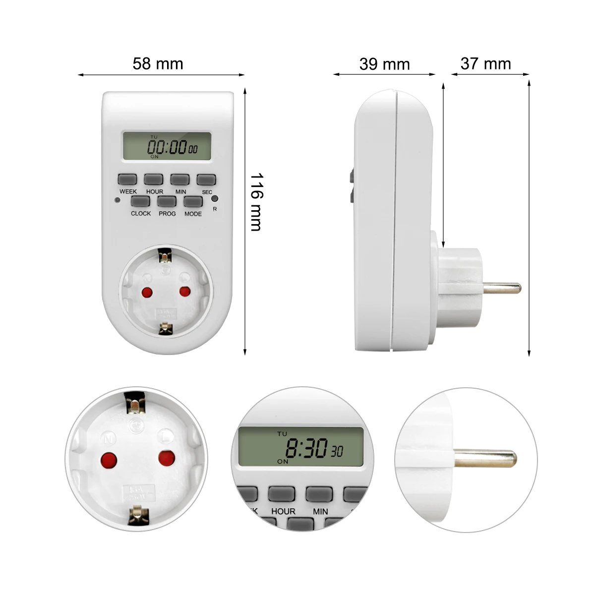 Digital Auto Outlet Off Plug  Cyclic Dual Timer