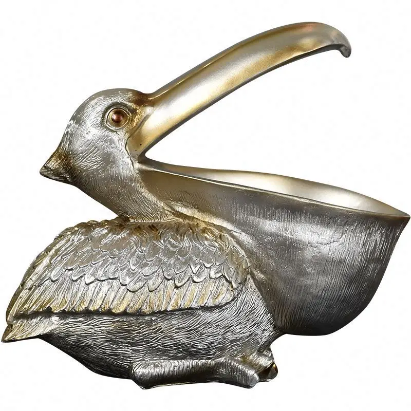 Resin European-style Animal Ornaments Key Storage Crafts Living Room Office Creative Big Mouth Pelican Bird Entrance Decoration