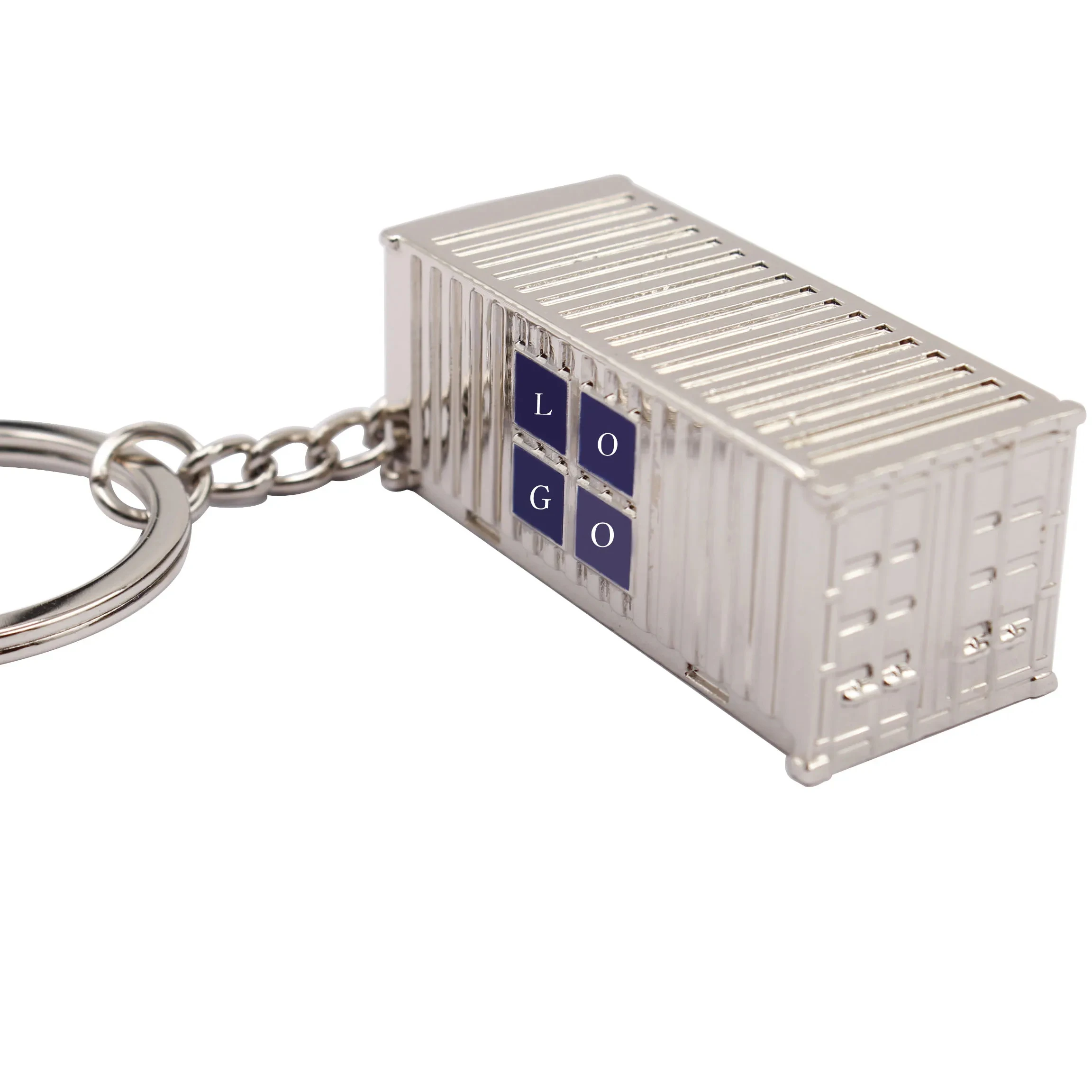 3d Promo Items Metal Shipping Container Keychain For Cargo Customize Souvenir Gifts Container Key Ring