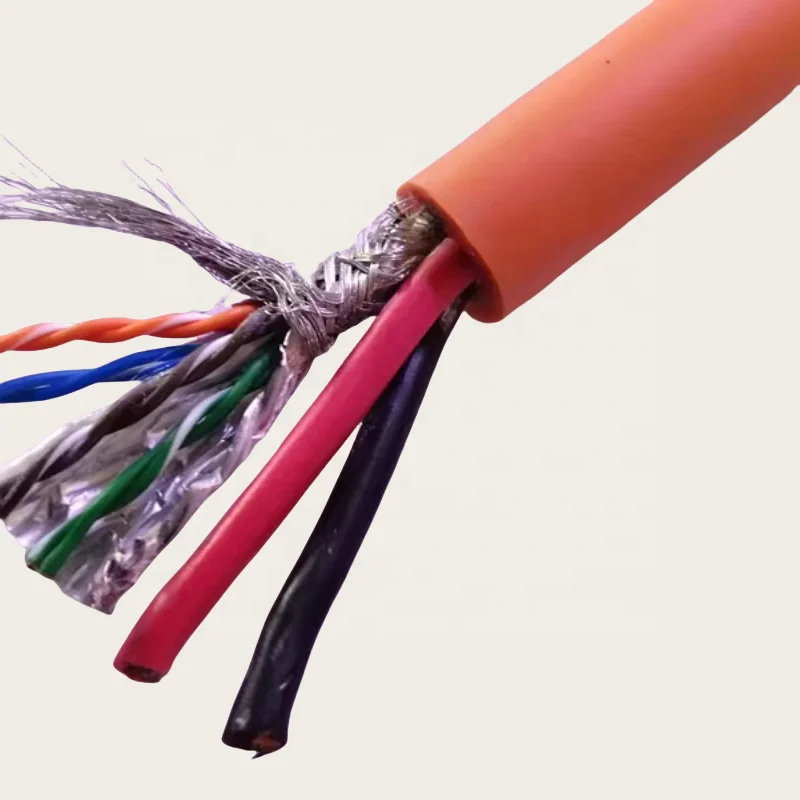 high flexibility, tensile and wear-resistant 2/4/8-core double shielded network cable + power composite cable combined wire