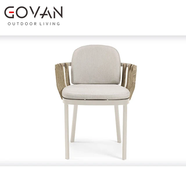 Современный дизайн, досуг, гостиница, вилла, Тиковая древесина, Обеденный набор, садовая алюминиевая мебель, уличный обеденный стул