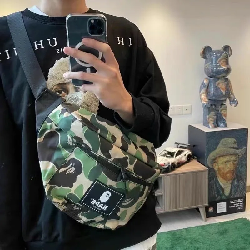 BAPE 2021 армейская зеленая камуфляжная повседневная спортивная сумка-мессенджер поясная