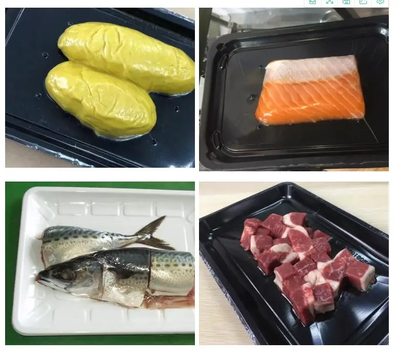 transparent plastic film cover for pp tray with raw food or meat or fish use for machine