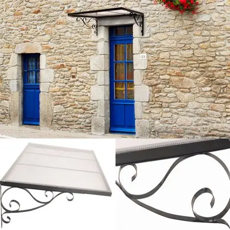 Classic gazebo outdoor door canopies clear window awning matel frame UV protect venus door awning shade