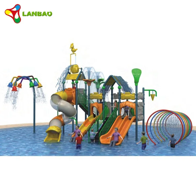 Attractive children plastic amusement park outdoor playground slide water tube slide
