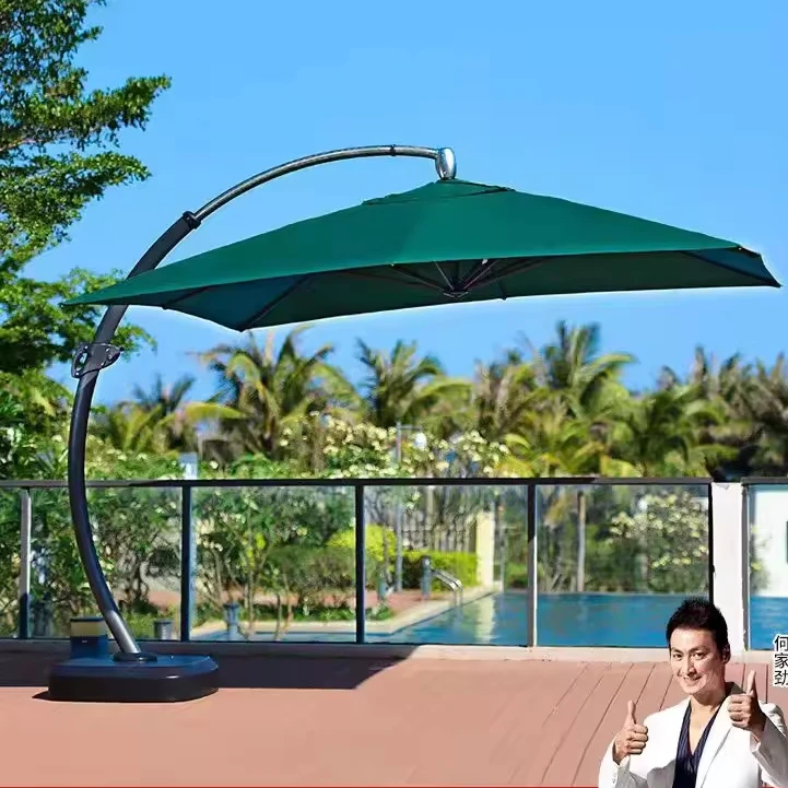 Commercial parasol patio umbrellas large strong stainless steel garden outdoor white Beach Umbrella for cafe and restaurants