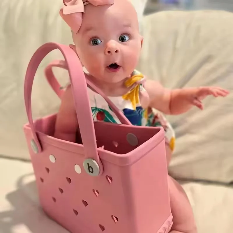 Rubber Women Kids Small Bogg Bag Beach Storage Handbags DIY Charms EVA Tote Bag
