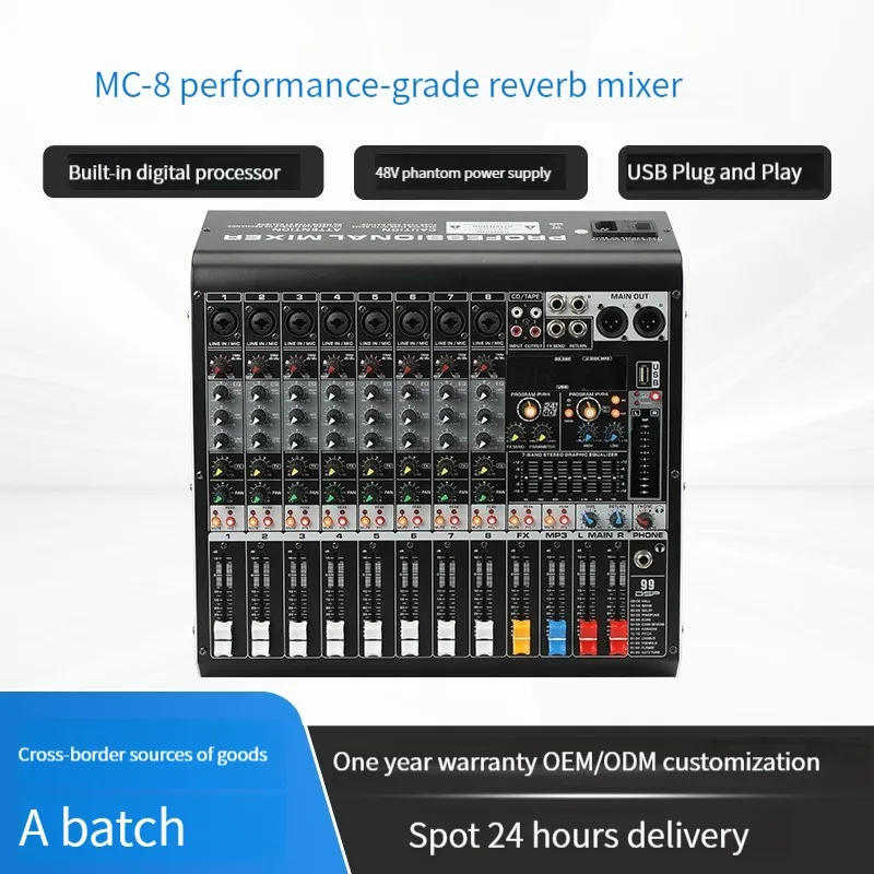 TEBO низкая цена 8 каналов dj контроллер аудио микшер микширование звука 99dsp USB с buletees для студии