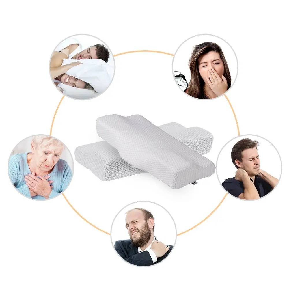 Ergonomic Memory Foam Pillow for Neck Pain, Adjustable Cervical Pillow, Orthopedic Contour Pillow for Side Sleeper