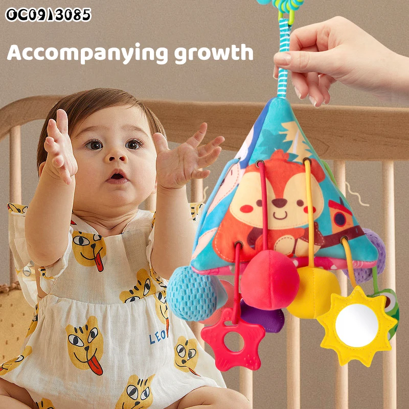 Hanging blocks baby 6 in 1 multifunction activity cube cloth soft sensory toys tissue box