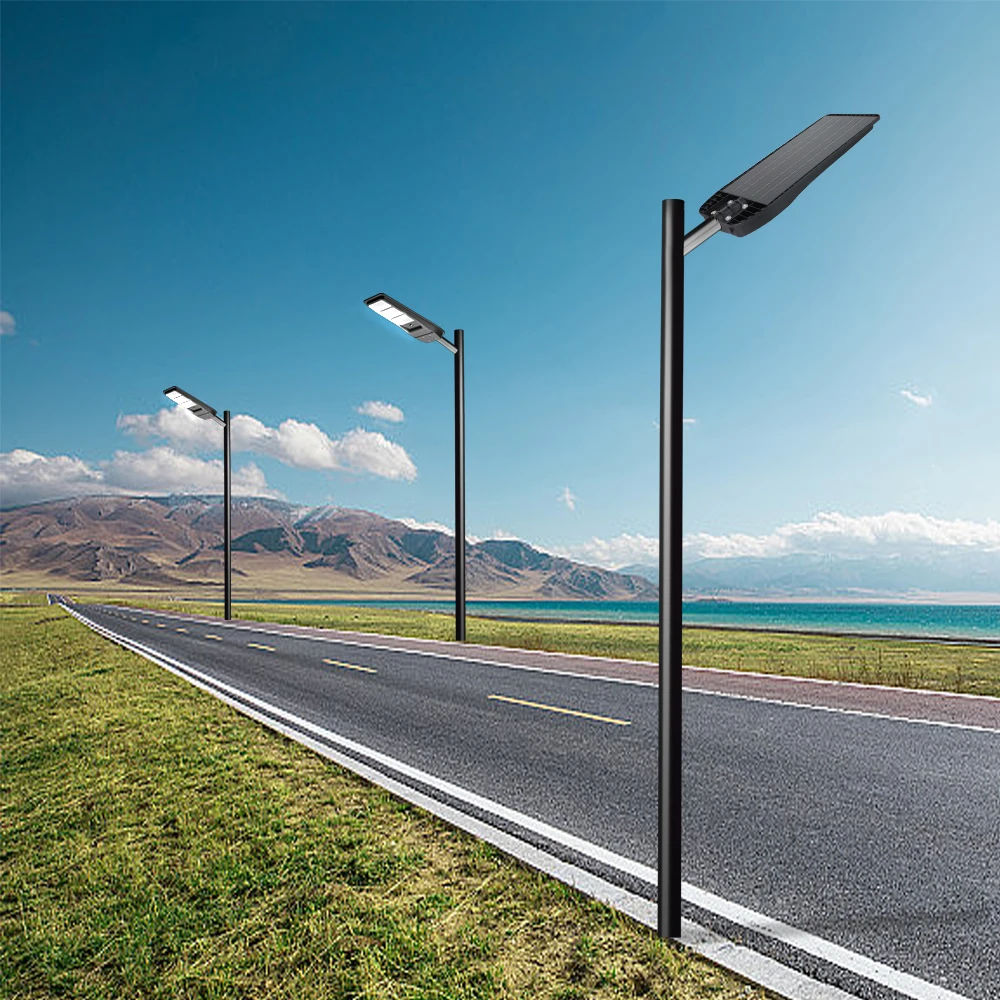 KCD 100w 300w 400w 1000w Elegant Motion Sensor Super Bright Industrial IP65 waterproof All In One Solar Street Light Outdoor