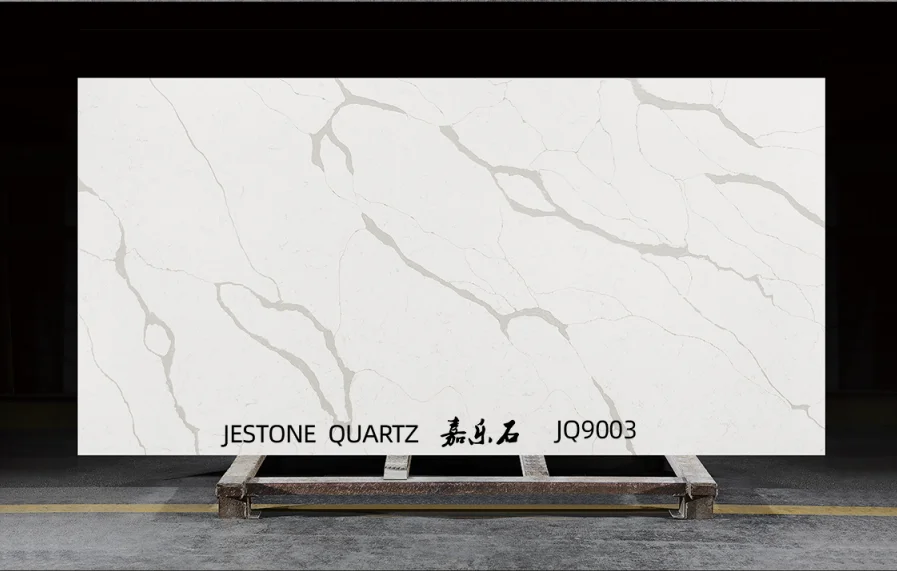 Environment-friendly Artificial Marble 3200*1600mm White Calacatta Quartz Slab For Countertop
