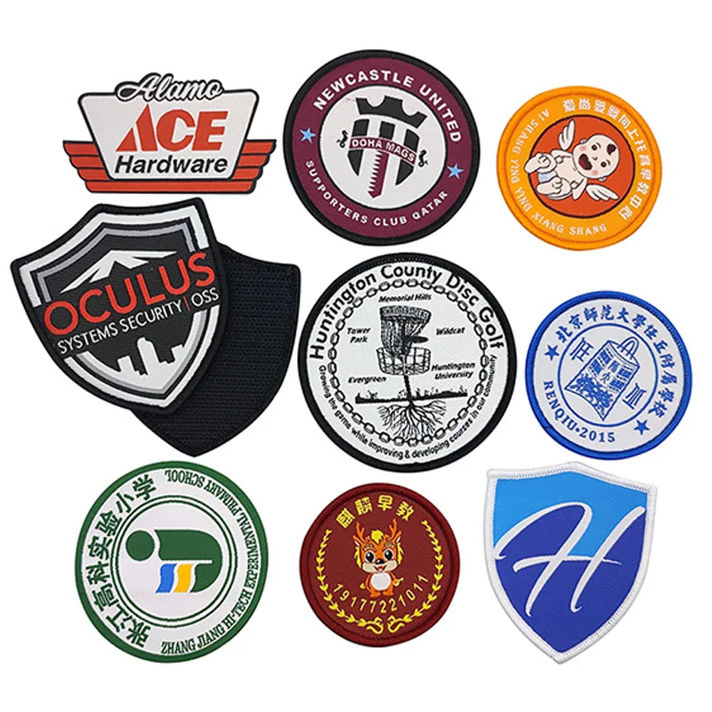Heat Press Iron Sew On Embroidery Logo Hat Badges Patches Custom  Sublimation Embroidery For Clothing Accessories