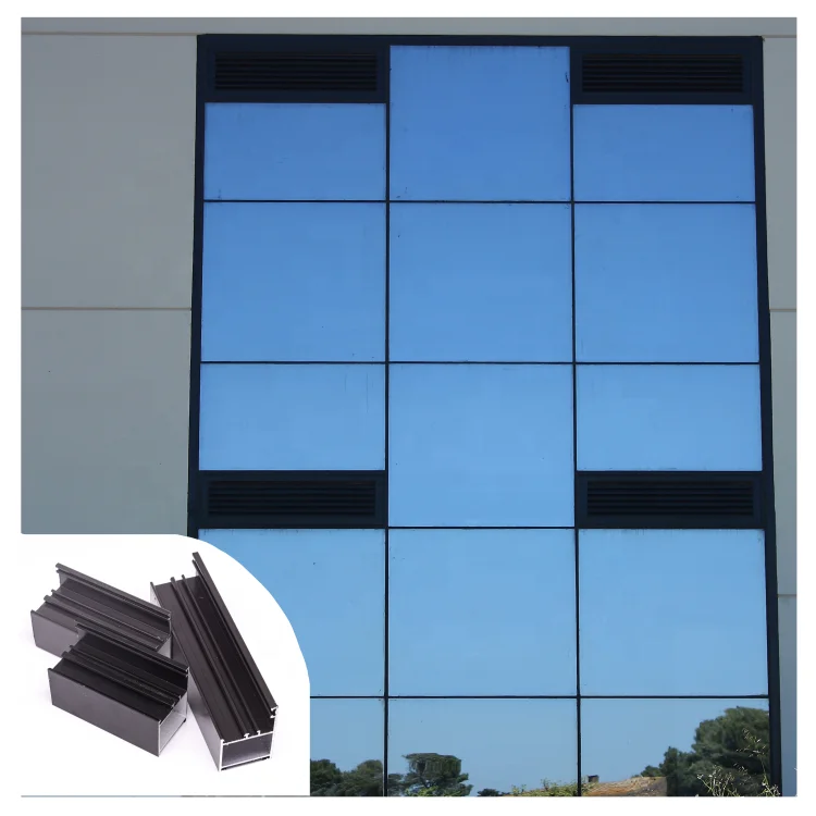 Modern Hotel Design Powder Coating Full Hidden 6063 6060 6061 alloy t5 t6 Curtain Wall Aluminum Profile Alloy Frames