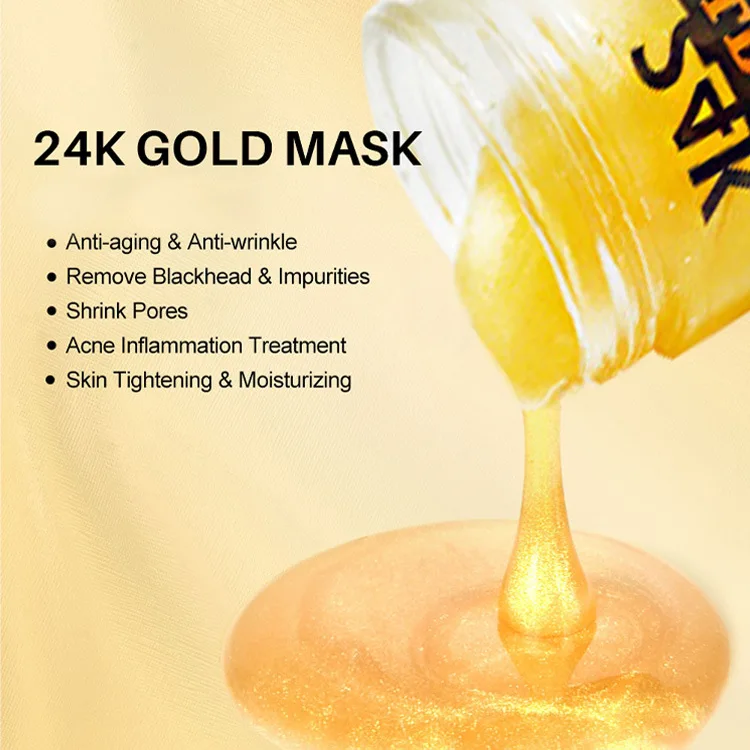 Private Label 24k Gold Facial Mask Private Label Nourishing Whitening 24K Gold Bio Collagen Skin Care Peel-off Facial Mask