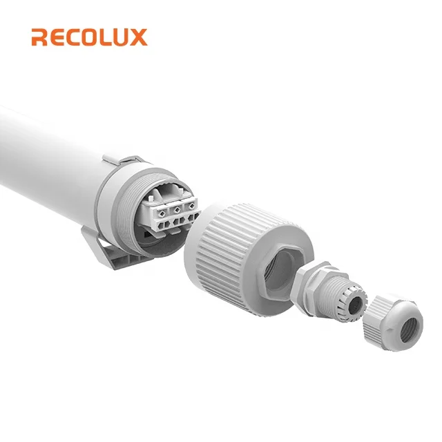4ft 40W PMMA LED Batten fixture Waterproof LED Tube IP65 Tri-proof Light for Car Washing livestock Food Processing