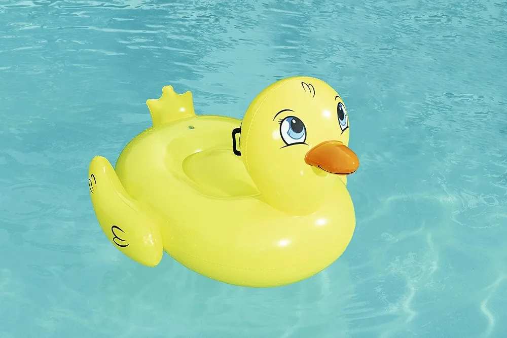 Bestway 41102 Children Inflatable Yellow Duck Rider Fun Pool Floats for Kids