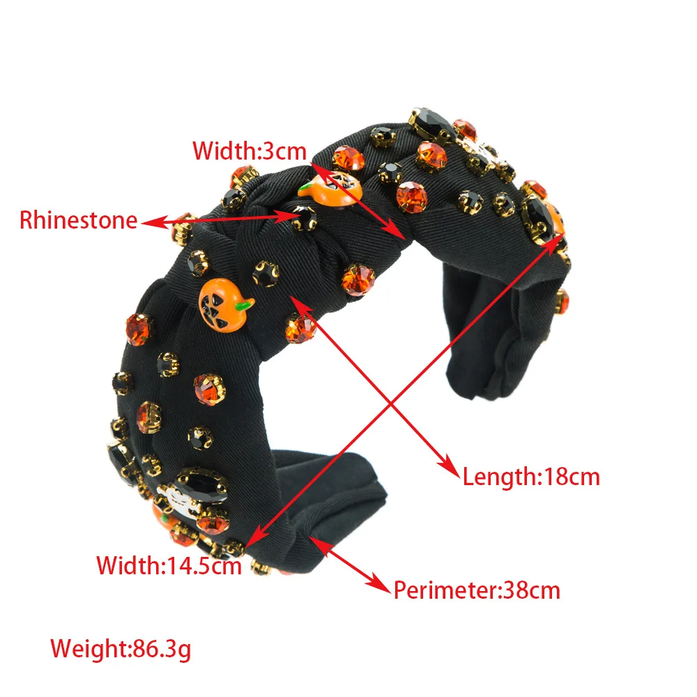 Youyan Hair Accessories New Arrival Ghost Pumpkin Halloween Bow Knot Headband Hairband Fashion Rhinestone Headband For Women