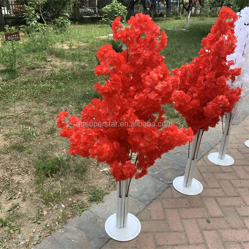 A-252 Hot Selling Artificial Silk Artificial Table Centerpiece White Cherry Blossom Tree Flower for Wedding Decoration
