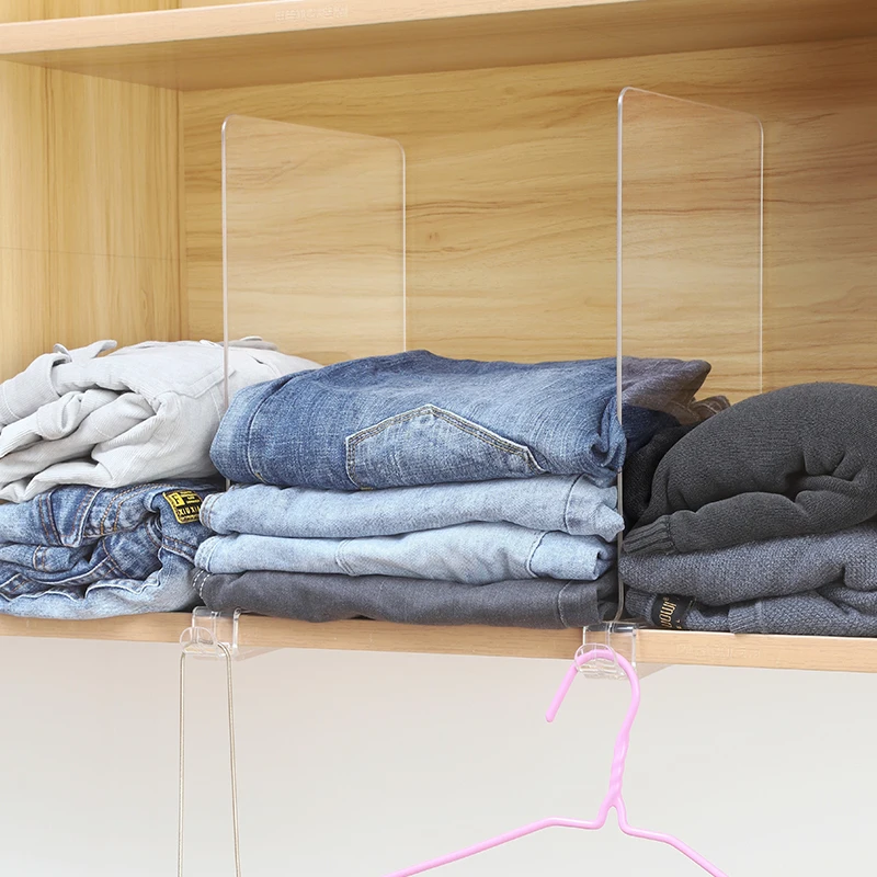 Bedroom Closet Dividers Transparent Closet Shelf Divider Plastic Wardrobe Shelf Divider