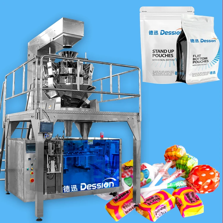 Easy To Use Sweet Candy Premade Bag Filling Packing Machine Milk Tablets Candy Pouch Chocolate Ball Bag Packing Machine