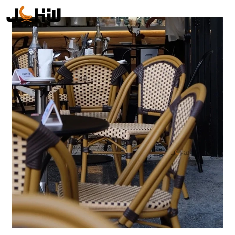 Factory direct sale outdoor furniture rattan french bistro cafe chairs and table bamboo patio bistro garden set