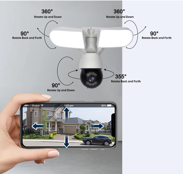 4MP Wifi Floodlight Colorful Ptz Network Camera Human Detection Auto Tracking Security Cctv IP Surveillance Camera