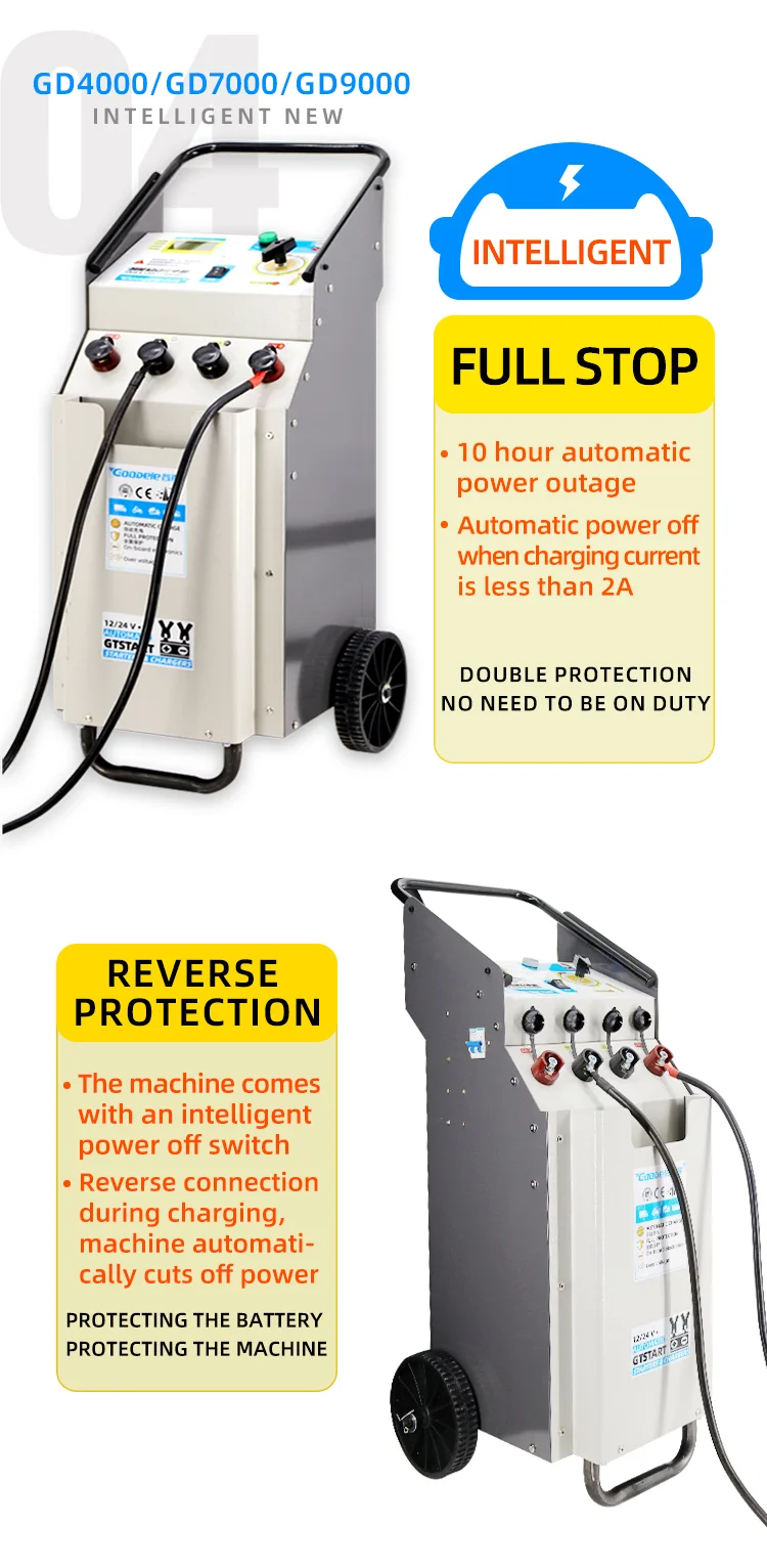 9000A 220V high quality battery booster car battery charger 12v 24v car battery station for automatic