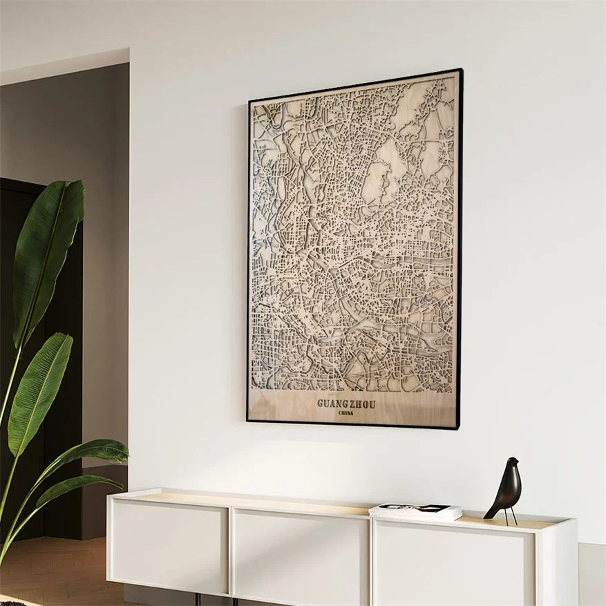 Chinese Style 3d City Street Home Living Room Decorative Gift Custom Exclusive World Map Ornaments