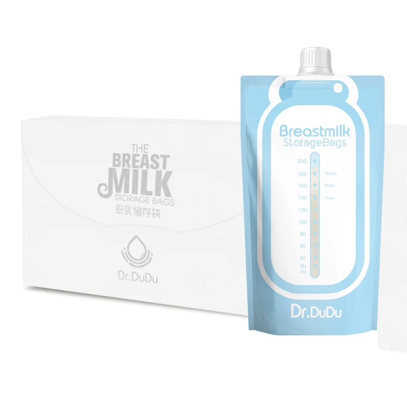 Custom logo and design screw top breast milk bag can be connected to a breast pump