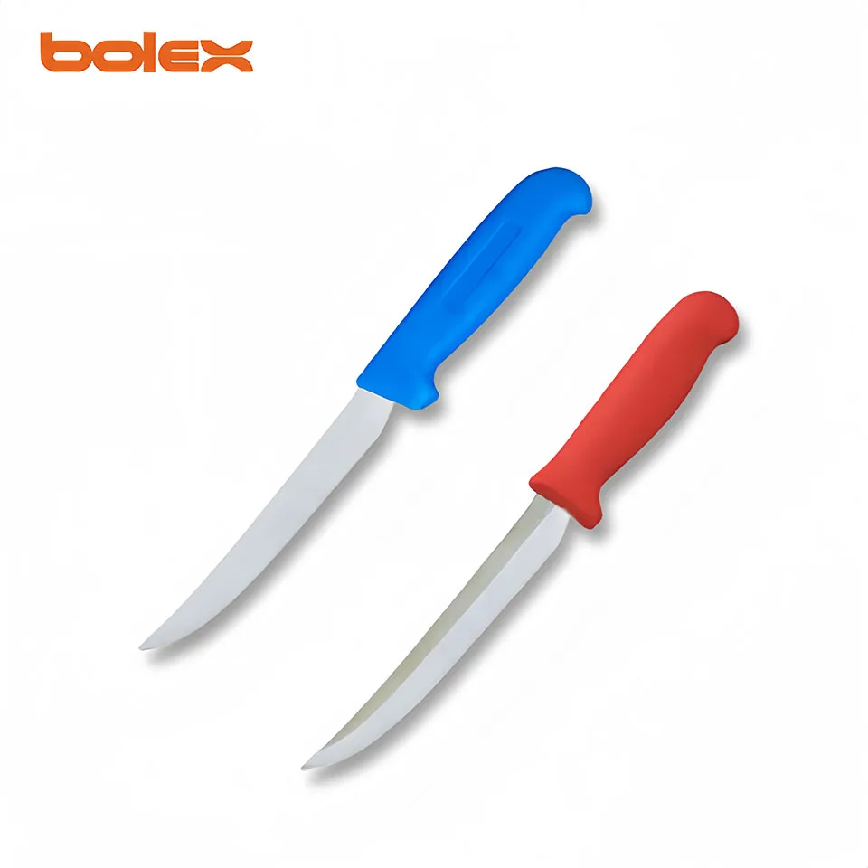 chef cook butcher knives with slant tangs colour coded handles for sharpening grinding rental exchange services grinders lines