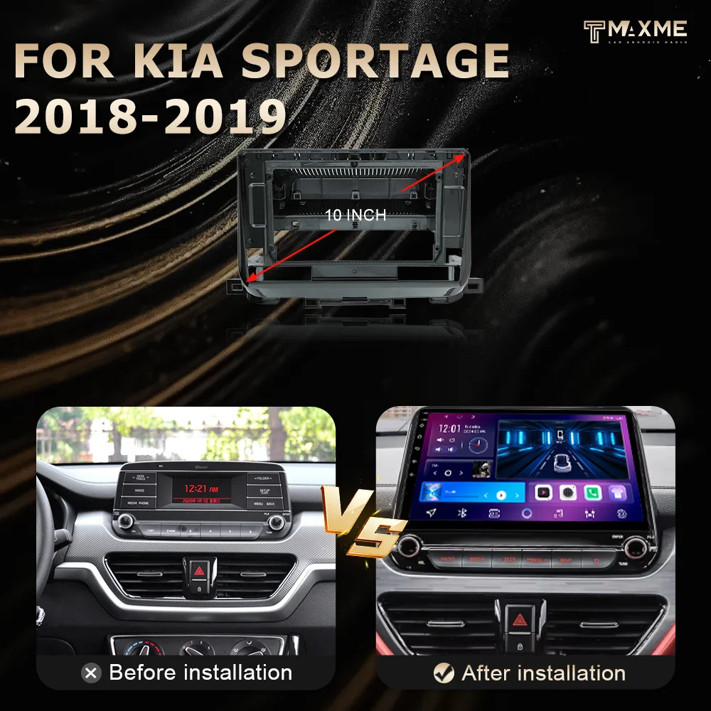 Maisimei Wholesale 9in 10in Silvery Gray Car Frame FOR KIA SPORTAGE / Qianlima /KX5 2005 2024 LHD RHD Texturing