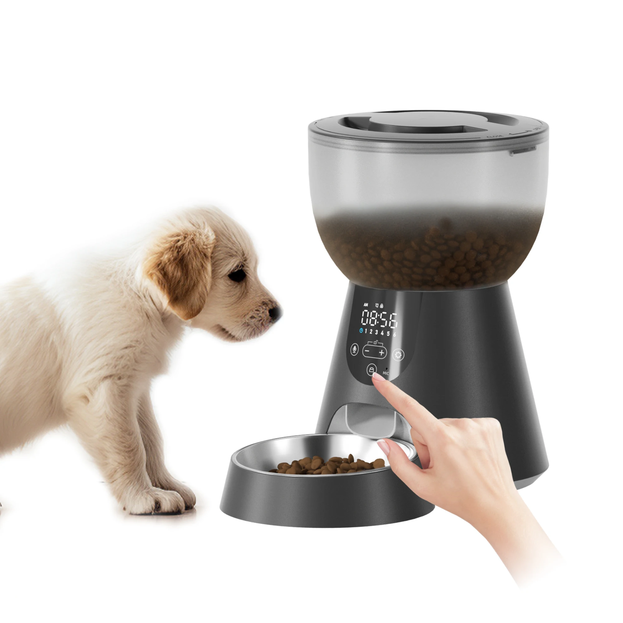 Fanhappy Suppliers Custom 4L Intelligent Tuya APP Dry Food Dispenser Voice Recorde Pet Feeder With 3 Million Pixels HD Camera