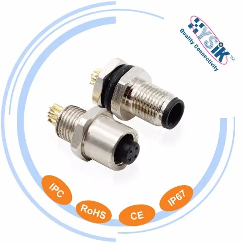 M5 Series Circular Metric Connectors PCB Type M5*0. 5 3 4 PIN Front Panel Mount Connectors Male Female Sensor Connector
