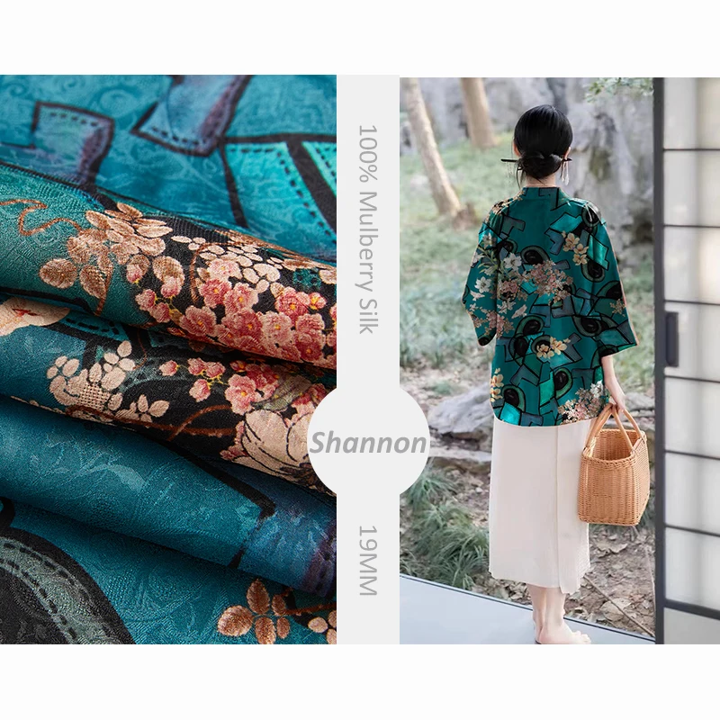 Factory price NO MOQ 100% mulberry Silk 19MM digital printed pure silk fabric for garment