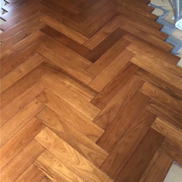 T&G herringbone parquet teak solid wood floor