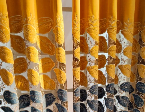 Sunny Textile Modern New Chinese Style Middle Part Hollow Embroidery Living Room Curtain Room Curtain