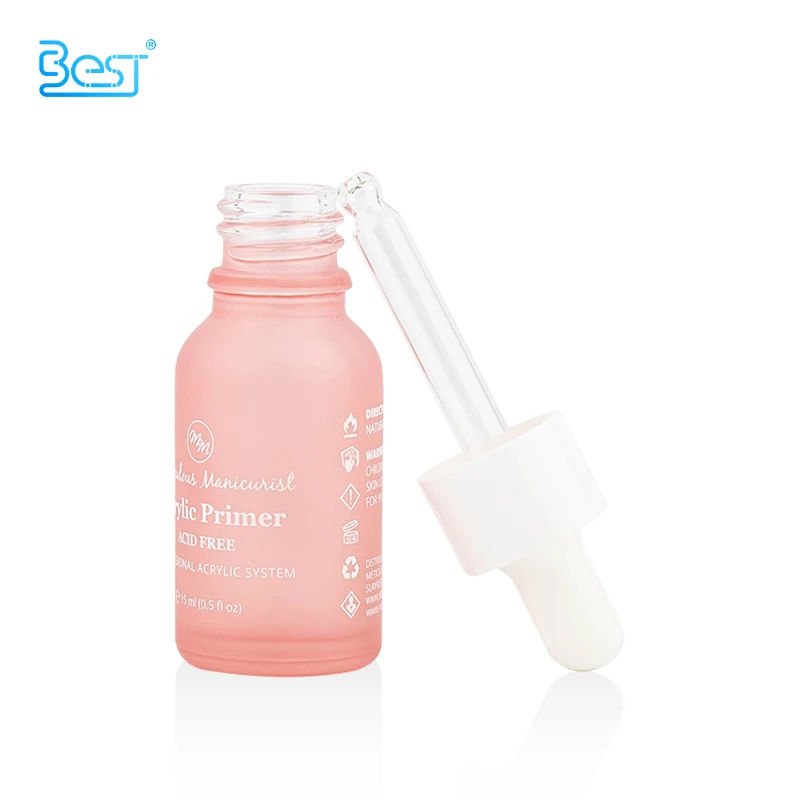 Elegant 15ml pink dropper bottle deluxe bottle essential oil 5ml 10ml 20ml 30ml 50ml 100ml frosted glass bottle