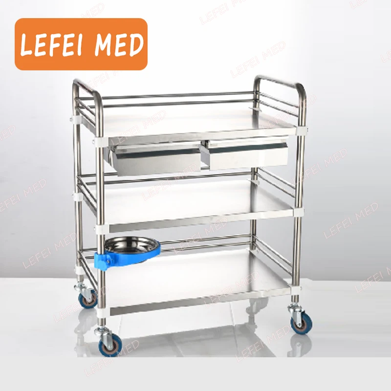 LF3535B  medical abs emergency trolley crash cart hospital trolley stainless steel transfusion abs emergency medical trolley car