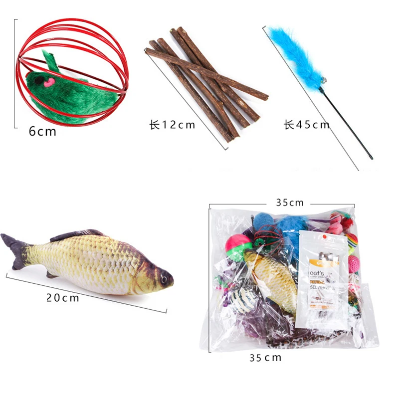 
28 pack pet cat toy set 2020 new cat toys pack with cat tunnel 
