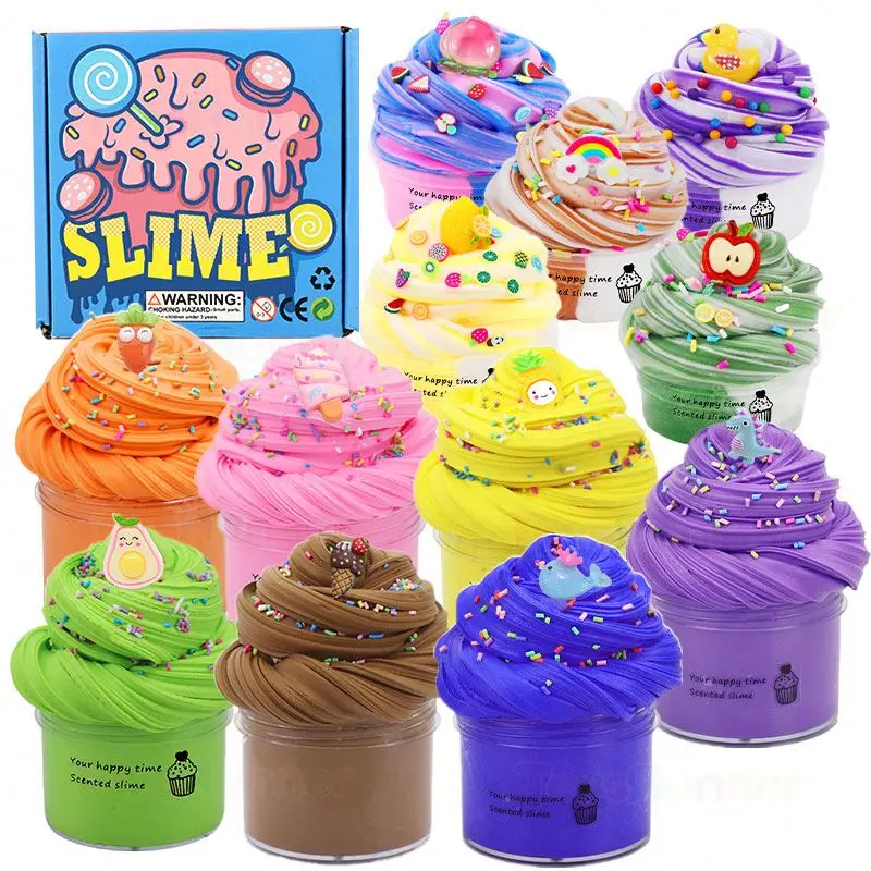 2020 New Hot Selling Slime Toy Set Soft Color Brinquedo EN71 Kids Cotton Mud Foam Cotton Clay Fluffy Slime Super Light Clay