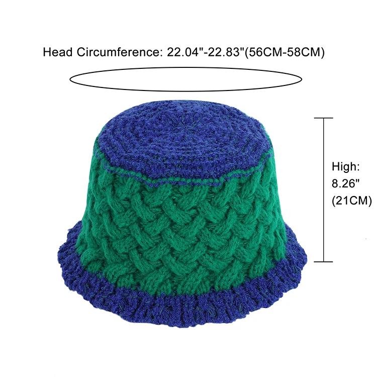 Fashional Design Round Brim Crochet Knit Floral Winter Fisherman Hat Custom Crochet Bucket Hat
