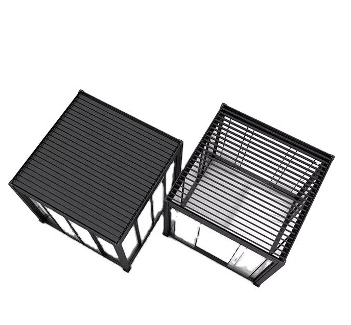 Motorized Aluminum Pergola Patio Cover Roof 4x4 4x3 Bioclimatic Motorized Aluminium pergola