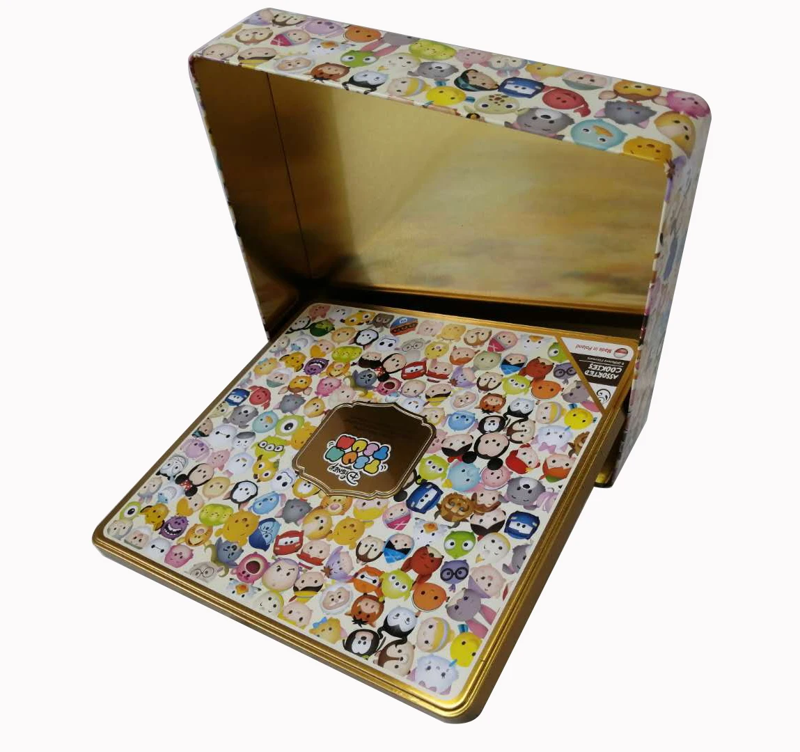 Customized   printed large square tin box