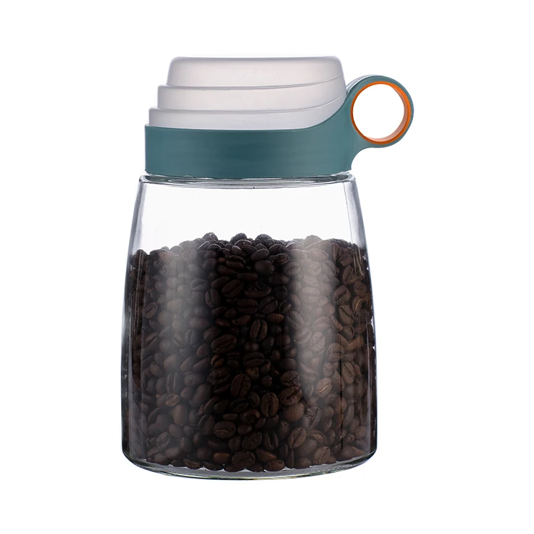 Welford Large Volume 4 Pcs Glass Storage Jar Set For Candy Canister Container Jar