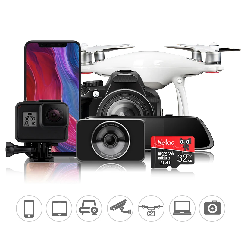 Netac OEM Color Red 32GB Class 10 SD TF Card Memory Card large capacity  home monitoring devices Original Factory