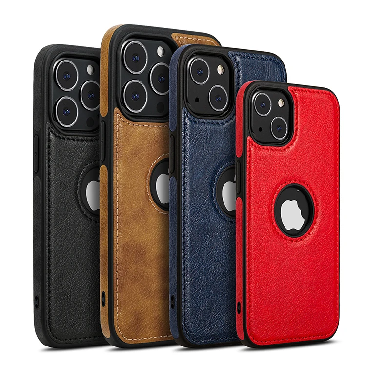 Защитный чехол из ПУ кожи с логотипом для мобильного телефона Iphone 14 13 12 11 Pro Max XR SE